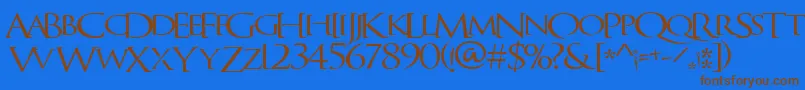 QuagentRegular Font – Brown Fonts on Blue Background