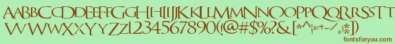 QuagentRegular Font – Brown Fonts on Green Background