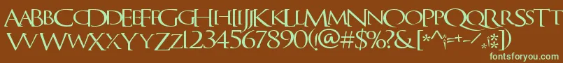 QuagentRegular Font – Green Fonts on Brown Background
