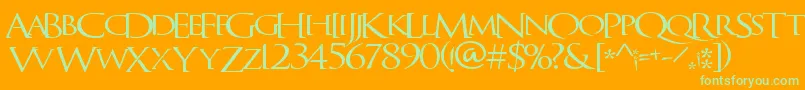 QuagentRegular Font – Green Fonts on Orange Background