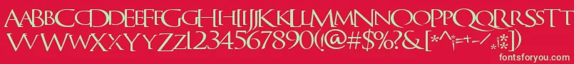 QuagentRegular Font – Green Fonts on Red Background