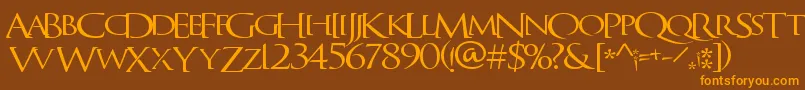 QuagentRegular Font – Orange Fonts on Brown Background