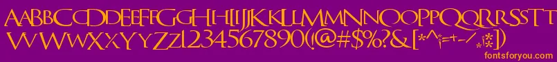 QuagentRegular Font – Orange Fonts on Purple Background