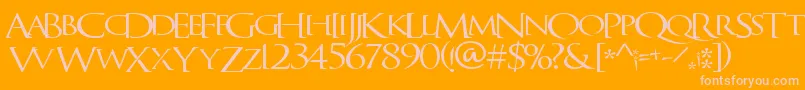 QuagentRegular Font – Pink Fonts on Orange Background