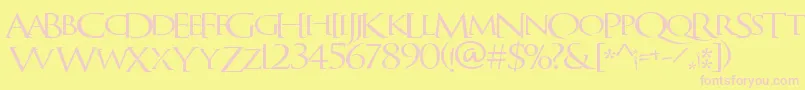QuagentRegular Font – Pink Fonts on Yellow Background