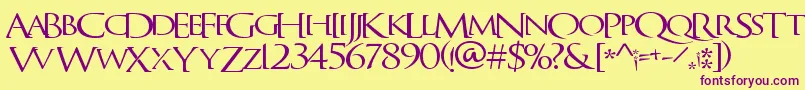 QuagentRegular Font – Purple Fonts on Yellow Background