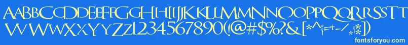 QuagentRegular Font – Yellow Fonts on Blue Background