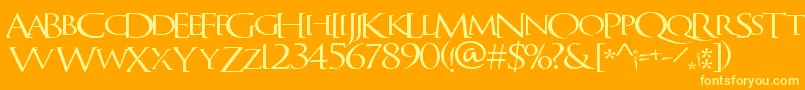 QuagentRegular Font – Yellow Fonts on Orange Background