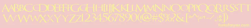 QuagentRegular Font – Yellow Fonts on Pink Background