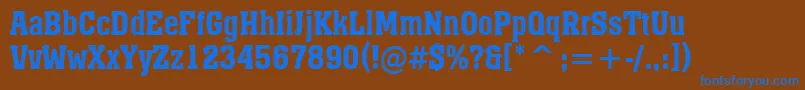 AMonumentonrDemibold Font – Blue Fonts on Brown Background