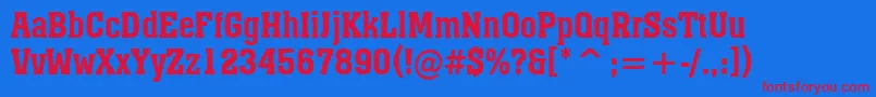 AMonumentonrDemibold Font – Red Fonts on Blue Background