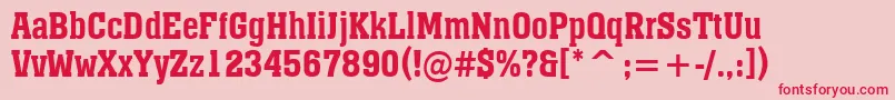 AMonumentonrDemibold Font – Red Fonts on Pink Background