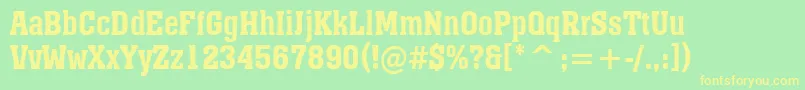 Шрифт AMonumentonrDemibold – жёлтые шрифты на зелёном фоне