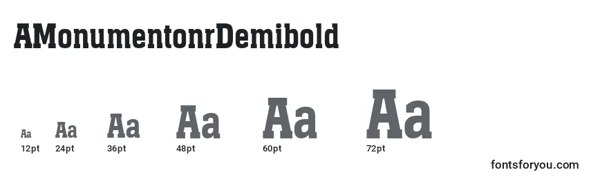 Tamaños de fuente AMonumentonrDemibold