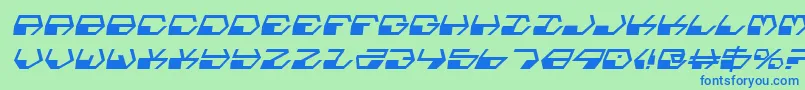 DeranianItalic Font – Blue Fonts on Green Background