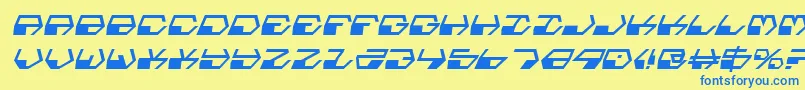 DeranianItalic Font – Blue Fonts on Yellow Background