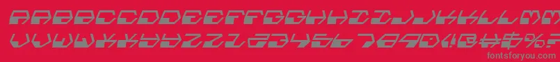 Czcionka DeranianItalic – szare czcionki na czerwonym tle
