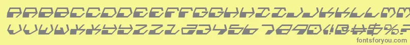 フォントDeranianItalic – 黄色の背景に灰色の文字