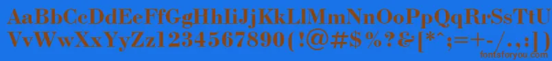 Шрифт UkrainianbodoniBold – коричневые шрифты на синем фоне