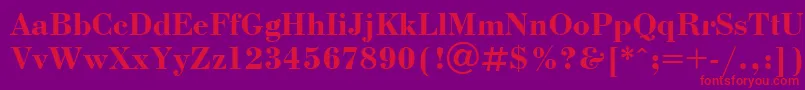 フォントUkrainianbodoniBold – 紫の背景に赤い文字