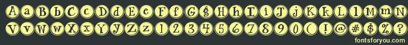フォントJandasiestasunrise – 黒い背景に黄色の文字