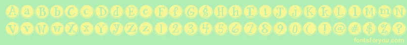 Jandasiestasunrise Font – Yellow Fonts on Green Background