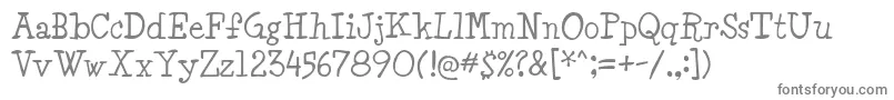 Minya-fontti – harmaat kirjasimet valkoisella taustalla