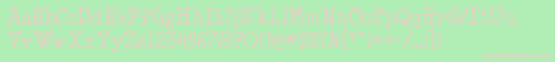 Minya-fontti – vaaleanpunaiset fontit vihreällä taustalla