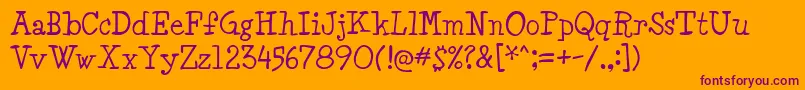 Minya Font – Purple Fonts on Orange Background