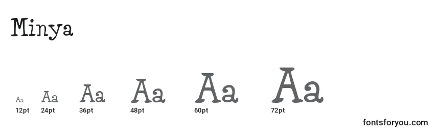 Размеры шрифта Minya