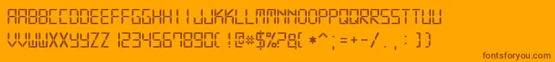 Шрифт Digital7Mono – коричневые шрифты на оранжевом фоне