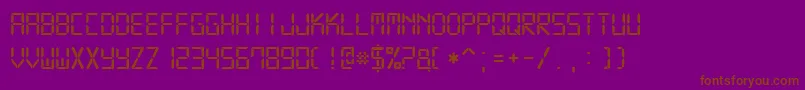Czcionka Digital7Mono – brązowe czcionki na fioletowym tle
