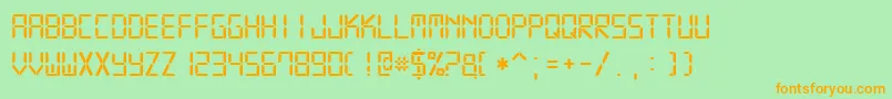 Digital7Mono Font – Orange Fonts on Green Background