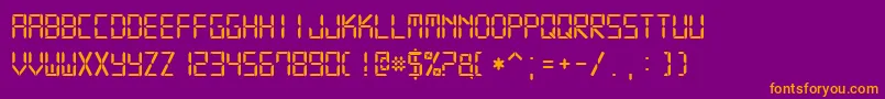 Digital7Mono Font – Orange Fonts on Purple Background