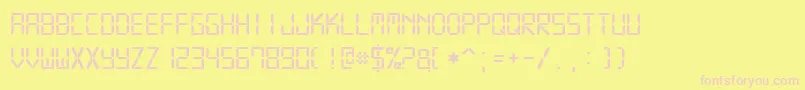 Czcionka Digital7Mono – różowe czcionki na żółtym tle