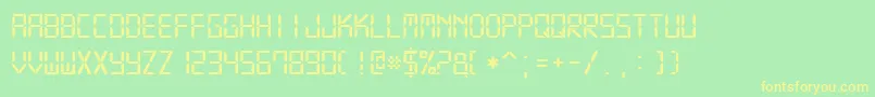 Digital7Mono Font – Yellow Fonts on Green Background