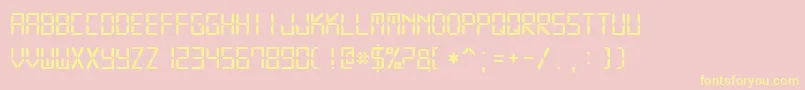 Digital7Mono Font – Yellow Fonts on Pink Background