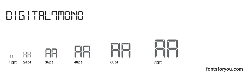 Размеры шрифта Digital7Mono