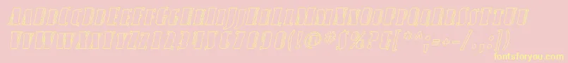 Avond18-Schriftart – Gelbe Schriften auf rosa Hintergrund