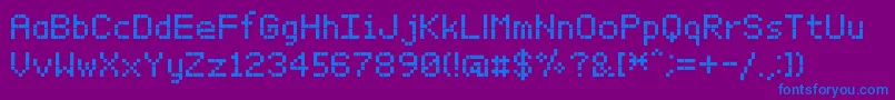 BitxmapFontTfb-Schriftart – Blaue Schriften auf violettem Hintergrund