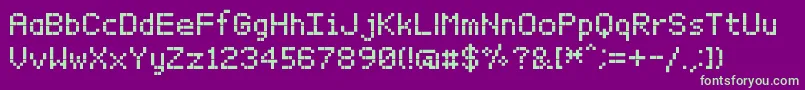 BitxmapFontTfb Font – Green Fonts on Purple Background