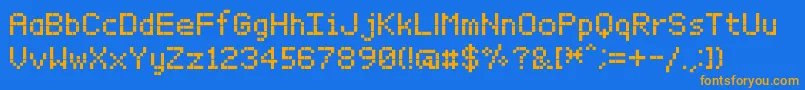 BitxmapFontTfb Font – Orange Fonts on Blue Background