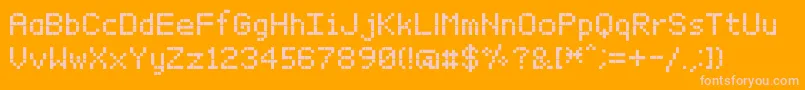 BitxmapFontTfb-Schriftart – Rosa Schriften auf orangefarbenem Hintergrund