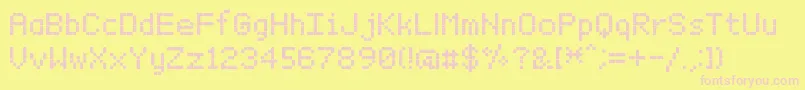 BitxmapFontTfb-fontti – vaaleanpunaiset fontit keltaisella taustalla