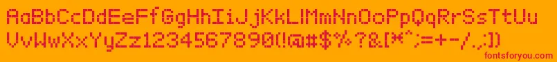 BitxmapFontTfb Font – Red Fonts on Orange Background