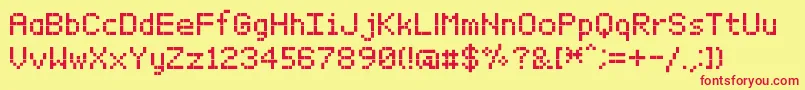 BitxmapFontTfb Font – Red Fonts on Yellow Background