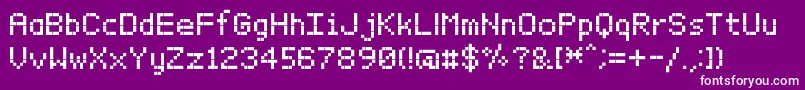 BitxmapFontTfb Font – White Fonts on Purple Background