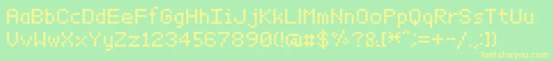 BitxmapFontTfb Font – Yellow Fonts on Green Background