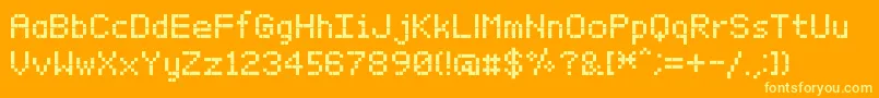 BitxmapFontTfb Font – Yellow Fonts on Orange Background
