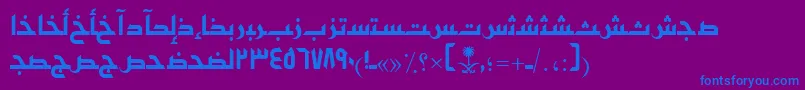 AymShafaSUNormal. Font – Blue Fonts on Purple Background